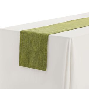 1 Pack Long Linen Flat Corner Table Banner 12x63 Inch Green